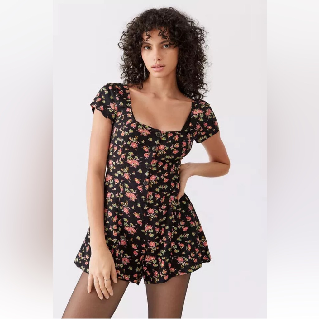 Nwt Urban Outfitters My So Called Romper In Black Multi Size S